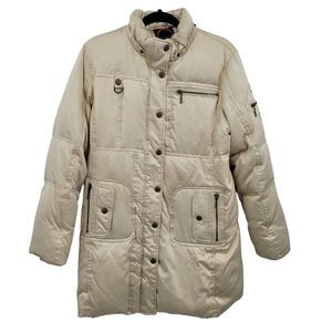 Giacca Gallery Parka Down Puffer Coat M Long Multi Pocket Tan Gorpcore